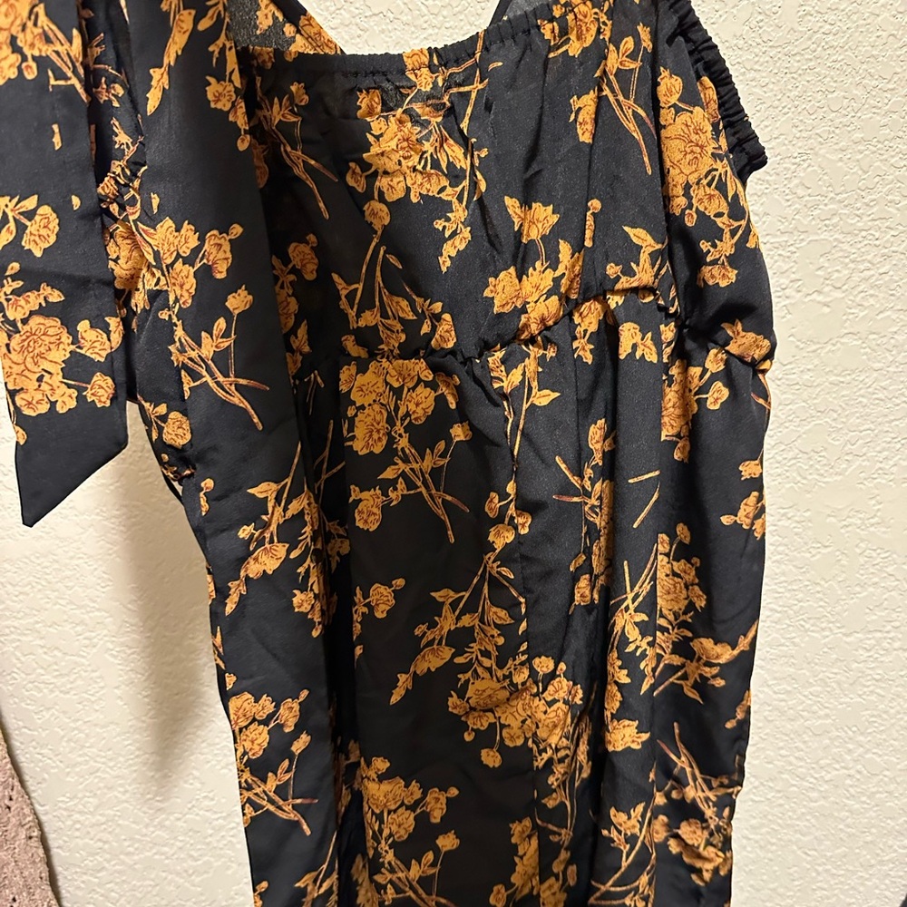 Plus Floral Print Belted Cami Romper